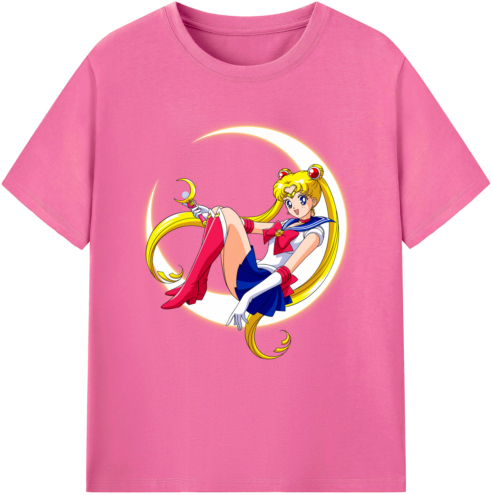 （画像用） 美少女戦士セーラームーン 月野 うさぎ つきの うさぎ Sailor Moon Tsukino Usagi レディースカジュアルプリントTシャツ（綿100％）
